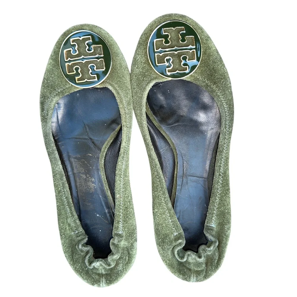 Tory Burch Olive green suede Loafers size 6.5 - Picture 2 of 7